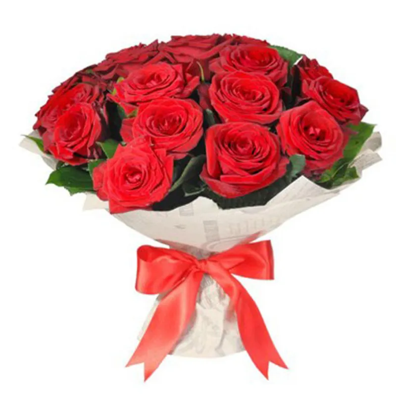 Букет из 21 красной розы в крафте, доставка Бавтугай